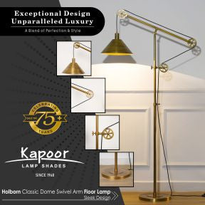 HOLBORN Classic Dome Swivel Arm Floor Lamp