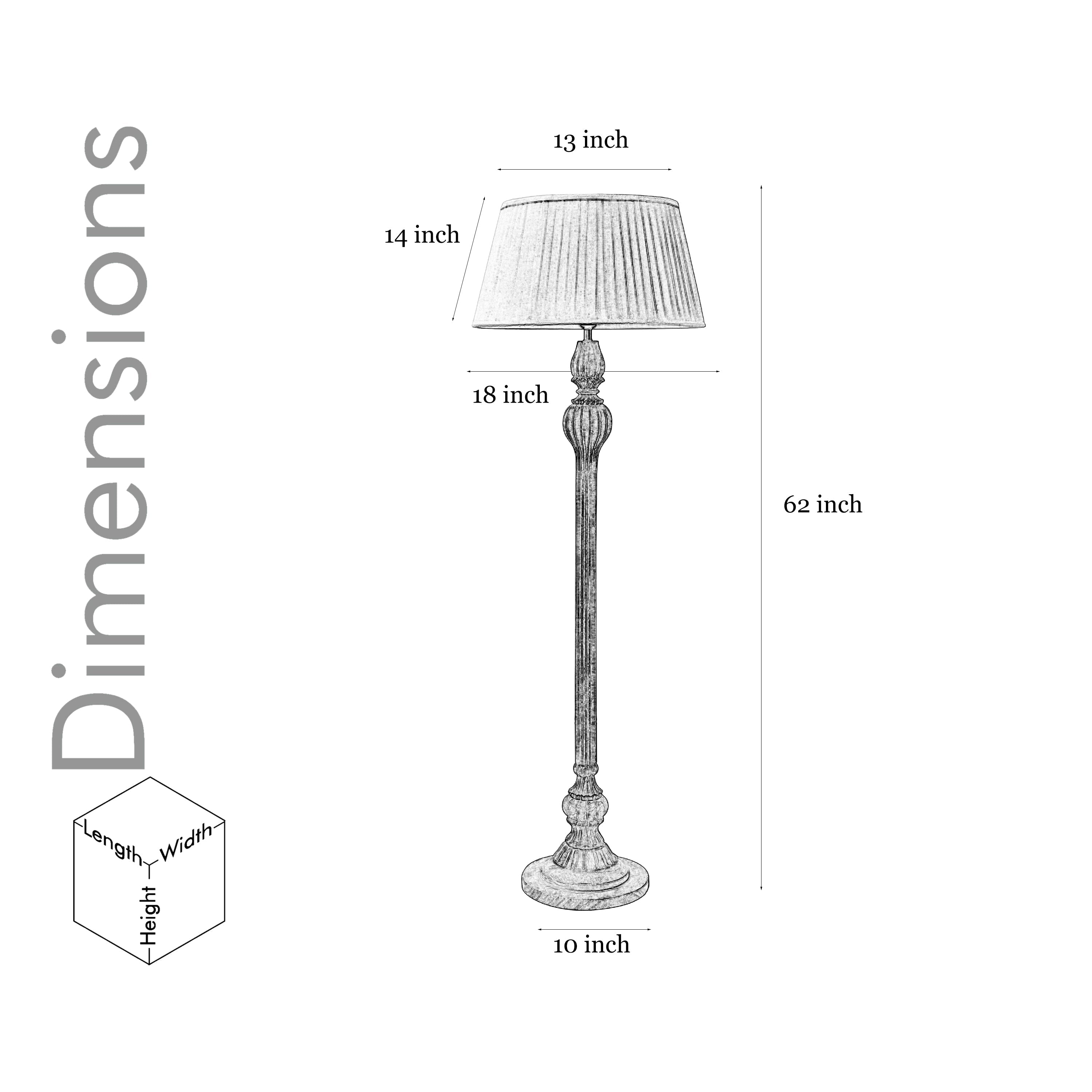 SOBER Wood Single Light Floor Lamp With Cotton Beige Shade