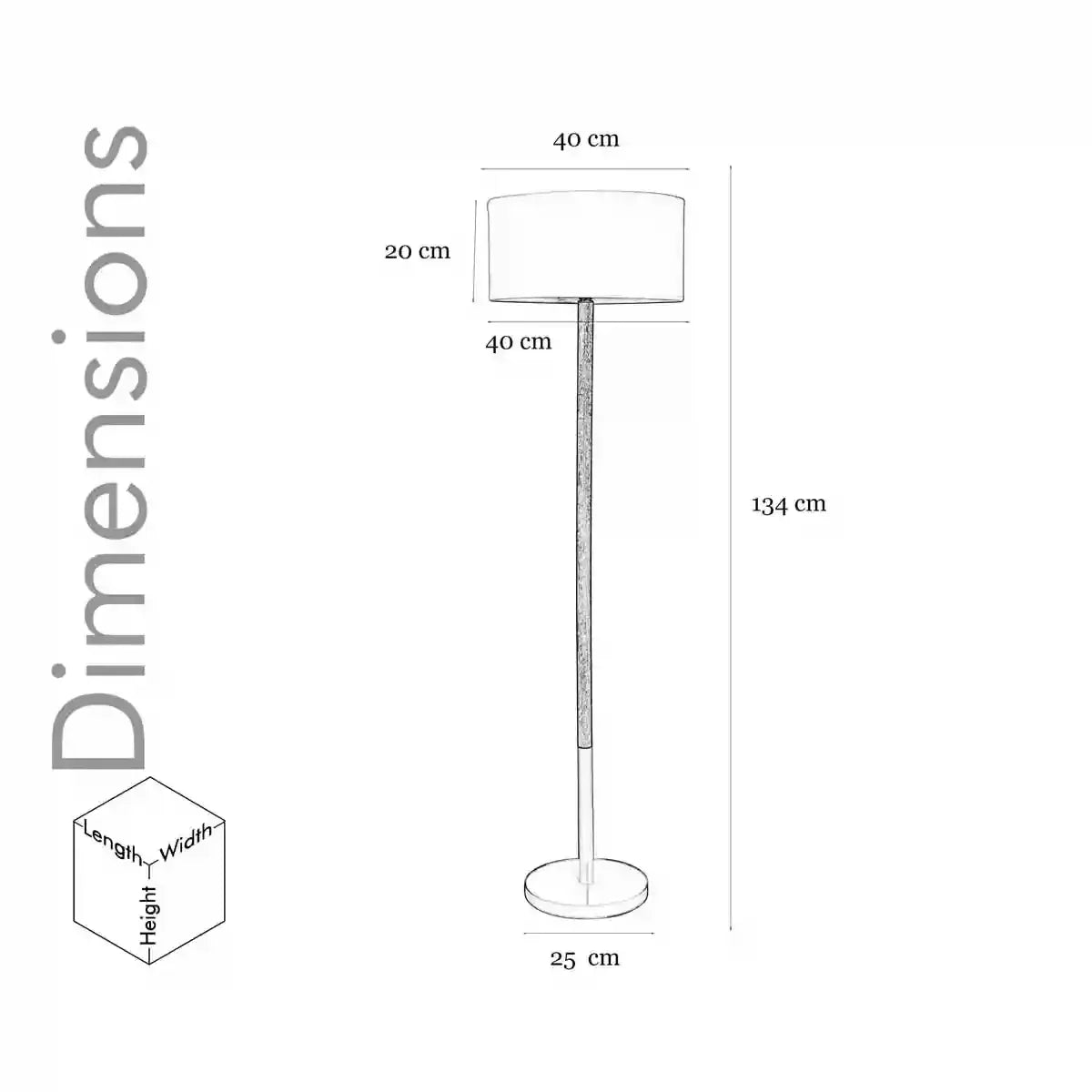 UNICOR Fusion Floor Lamp With White Cotton Shade