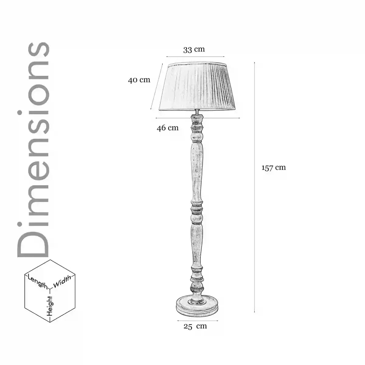 SIEMON Wood Single Light Floor Lamp With Beige Shade