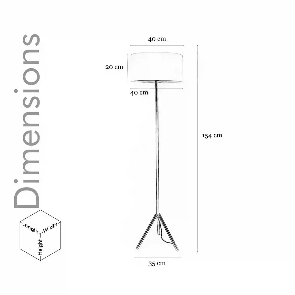 MIZUKO Matte Black and Copper Floor Lamp With Off White Cotton Shade