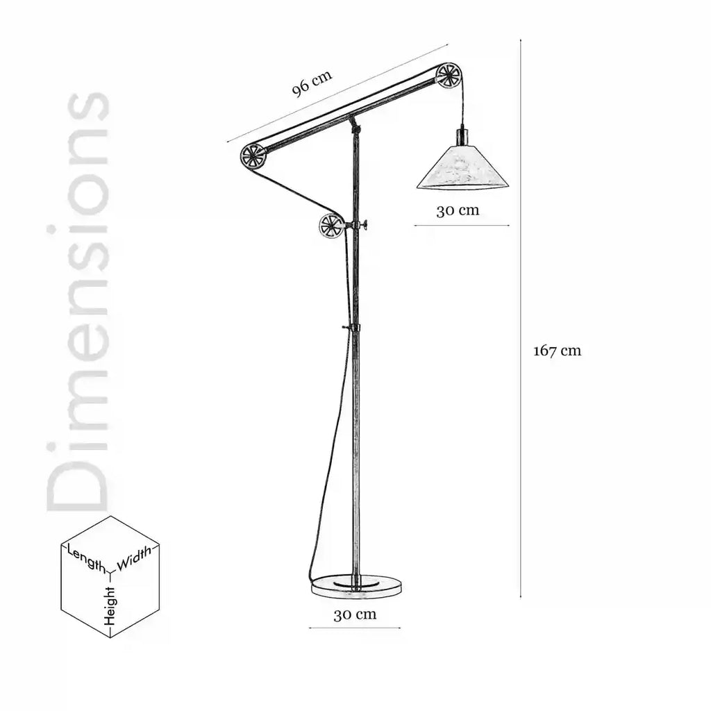 HOLBORN Classic Dome Swivel Arm Floor Lamp
