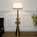 GLOUCESTER Metal Floor Lamp With White Cotton Shade
